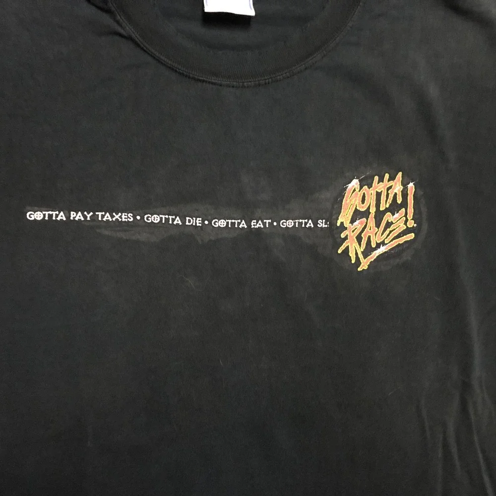 Vintage Gotta Race Graphic T-Shirt XL Black USA‎ Dirt Track Stock Car Thrashed